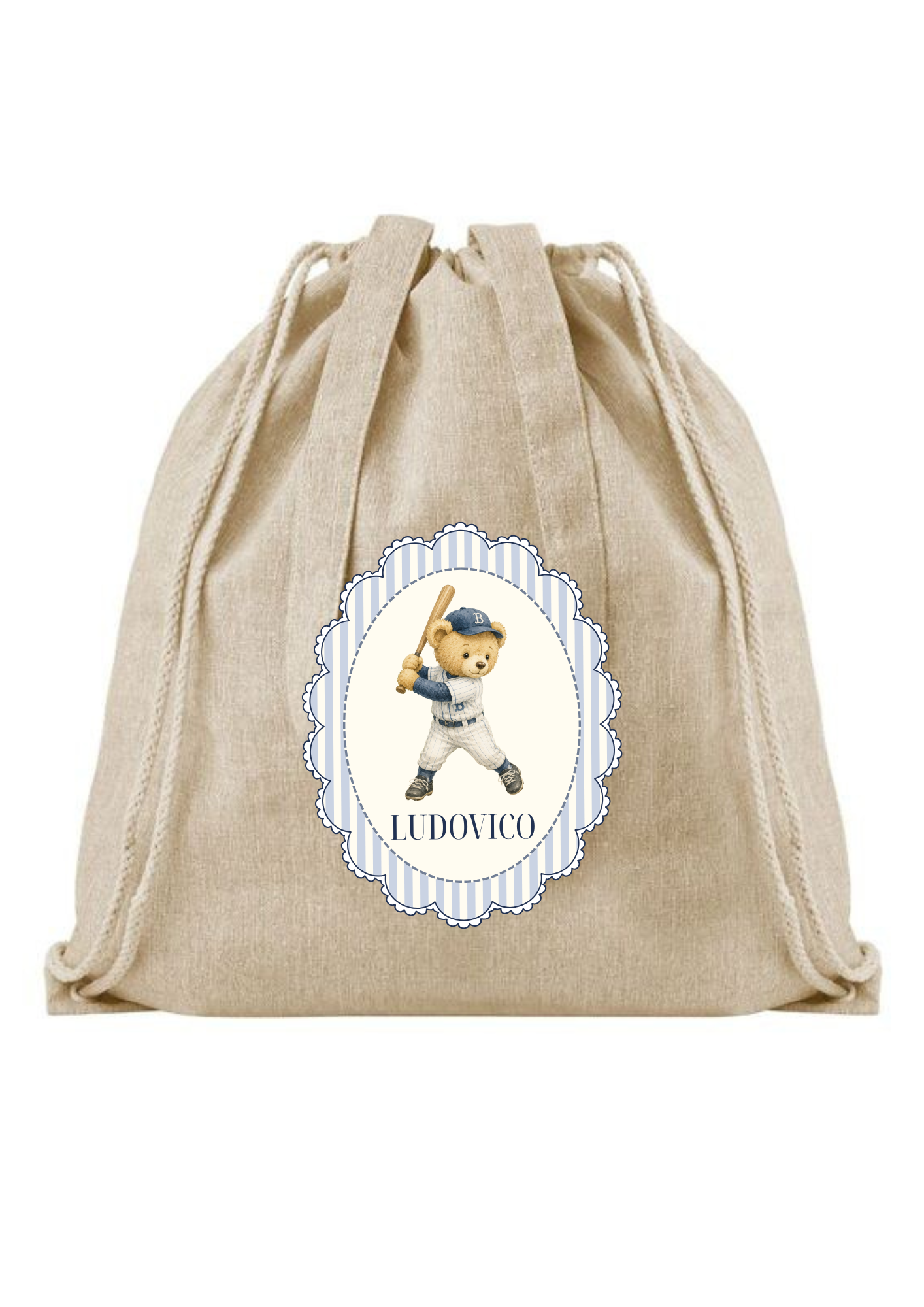 Sacca asilo Teddy Baseball cornice