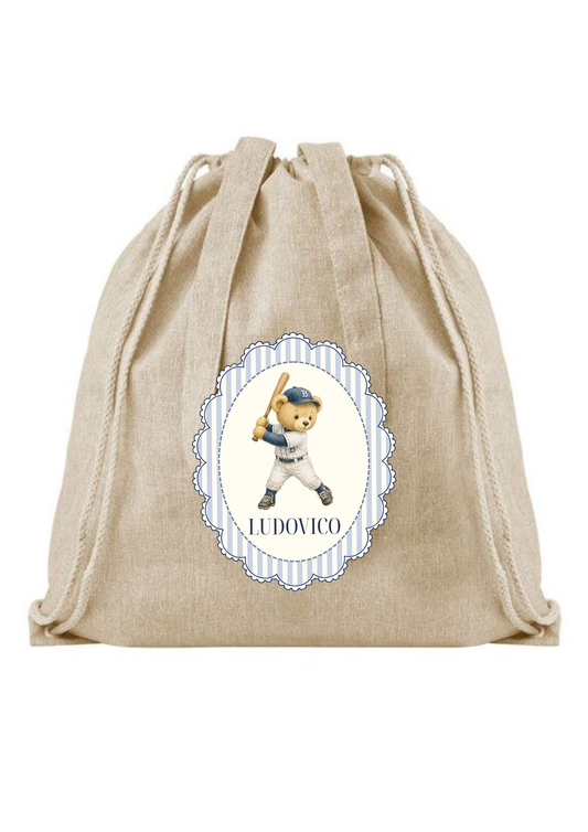 Sacca asilo Teddy Baseball cornice