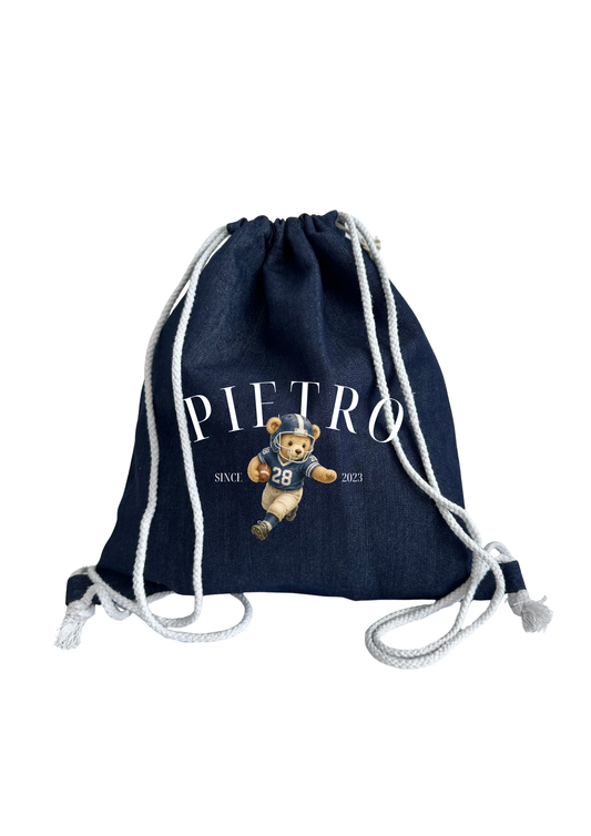 Sacca asilo Teddy Football Denim