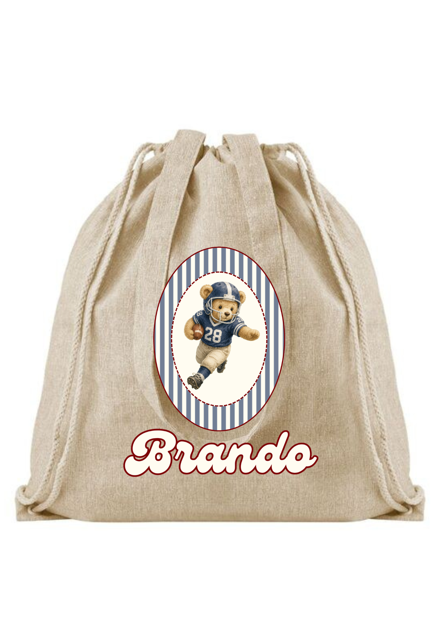Sacca asilo Teddy Football cornice