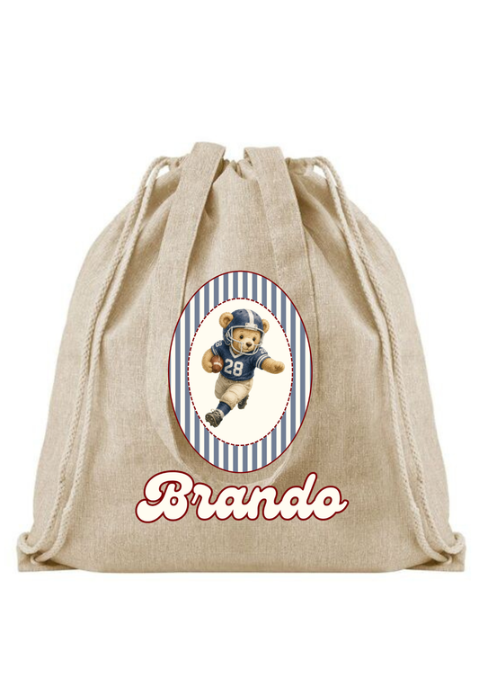 Sacca asilo Teddy Football cornice