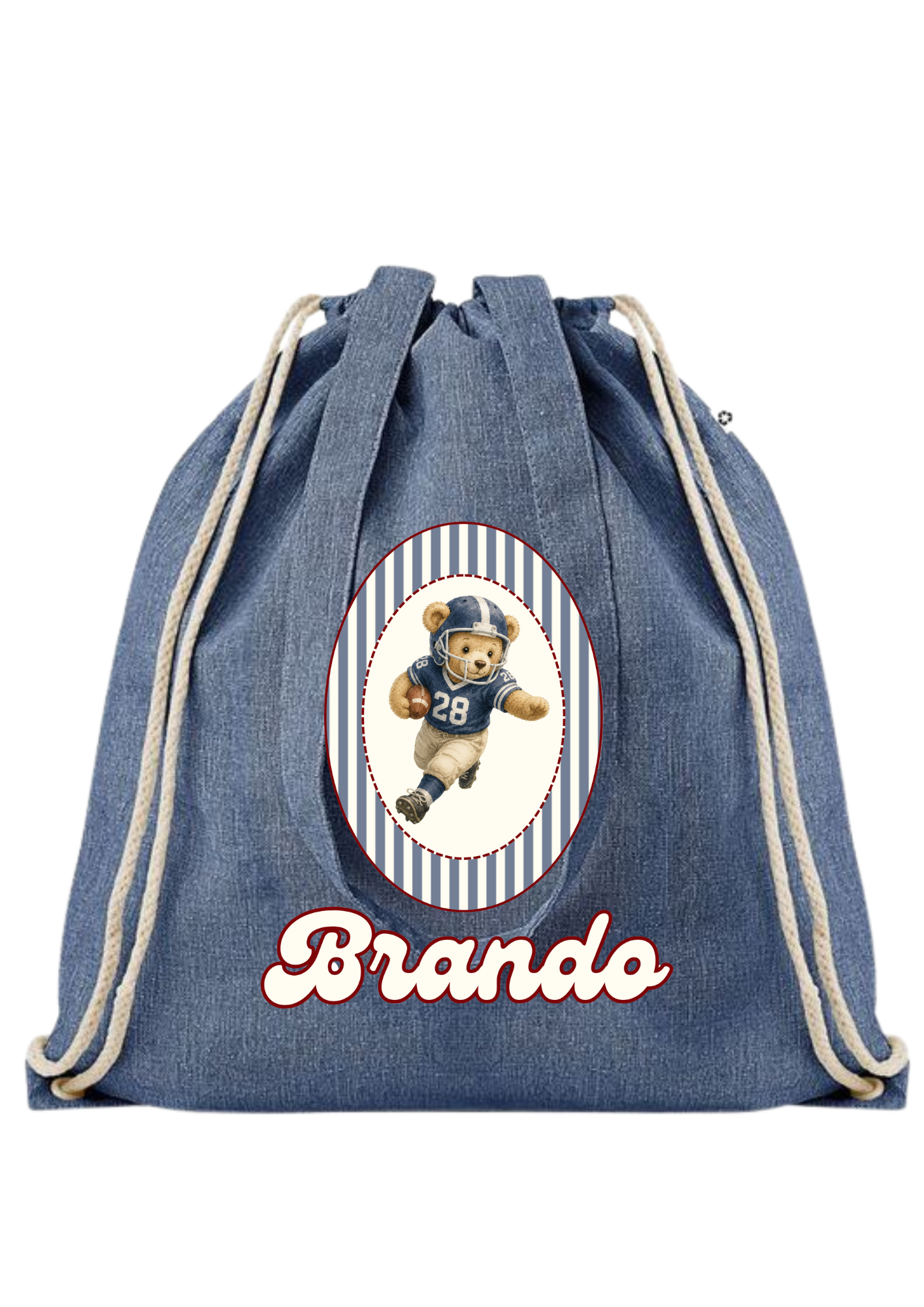 Sacca asilo Teddy Football cornice