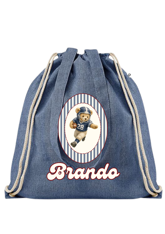 Sacca asilo Teddy Football cornice
